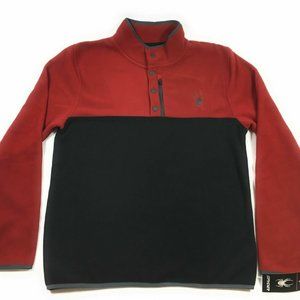 $130 Spyder Fleece Pullover Sweatshirt red/black, size Small NWT!